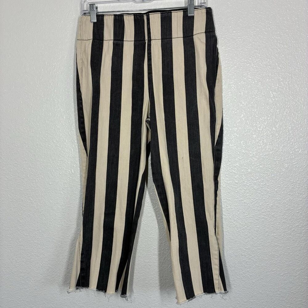 Show Me your MuMu Mumu Blue Berkeley Bells Jeans  L Striped Crop Flare